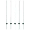  Kerítésoszlop 5 pcs Zöld 120 cm Acél