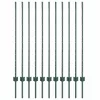  Kerítésoszlop 11 pcs Zöld 120 cm Acél