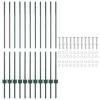  Kerítésoszlop 11 pcs Zöld 120 cm Acél