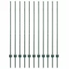  Kerítésoszlop 11 pcs Zöld 140 cm Acél
