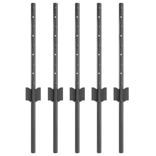  Kerítésoszlop 5 pcs Szürke 40 cm Acél