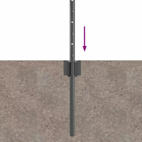  Kerítésoszlop 5 pcs Szürke 40 cm Acél