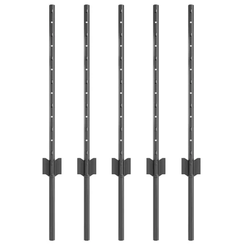  Kerítésoszlop 5 pcs Szürke 60 cm Acél