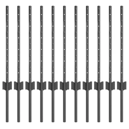  Kerítésoszlop 11 pcs Szürke 60 cm Acél