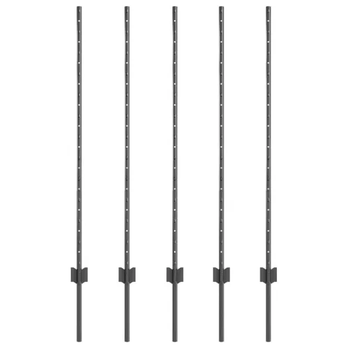  Kerítésoszlop 5 pcs Szürke 120 cm Acél