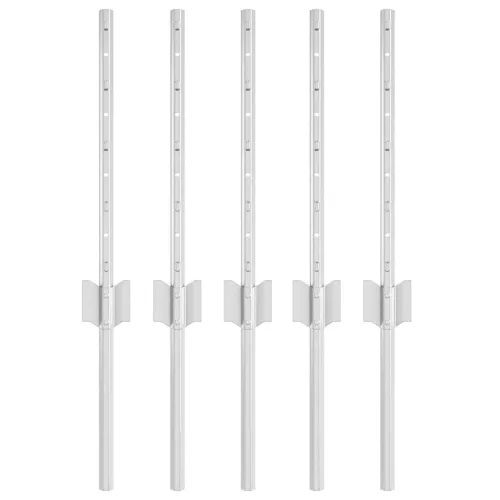  Kerítésoszlop 5 pcs Ezüst 40 cm Acél