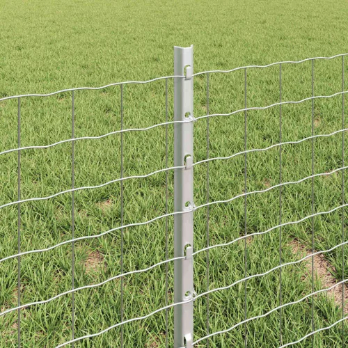  Kerítésoszlop 5 pcs Ezüst 40 cm Acél