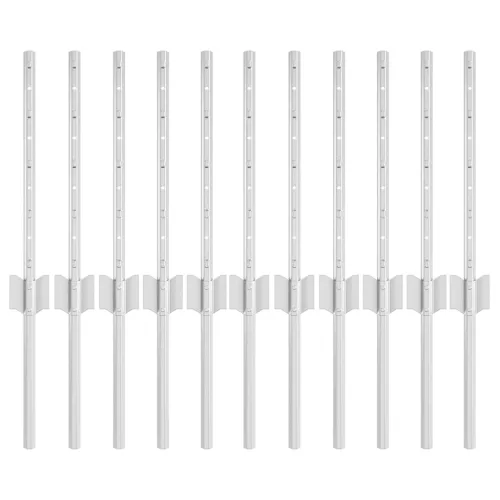  Kerítésoszlop 11 pcs Ezüst 40 cm Acél