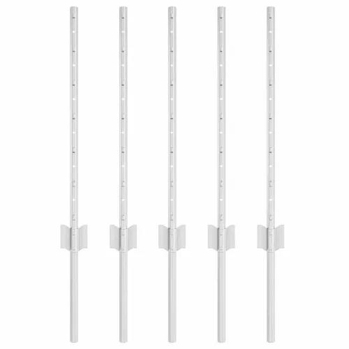  Kerítésoszlop 5 pcs Ezüst 60 cm Acél