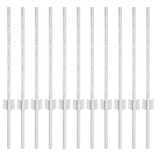  Kerítésoszlop 11 pcs Ezüst 60 cm Acél