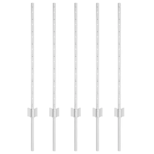  Kerítésoszlop 5 pcs Ezüst 80 cm Acél