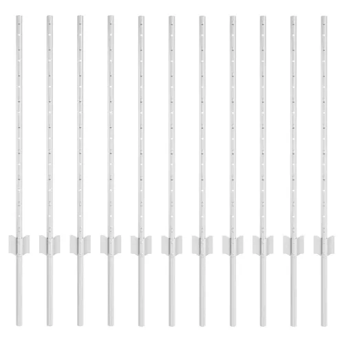  Kerítésoszlop 11 pcs Ezüst 80 cm Acél