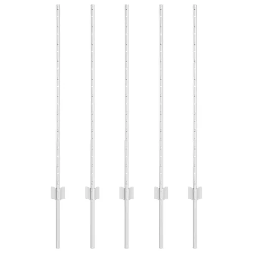  Kerítésoszlop 5 pcs Ezüst 100 cm Acél