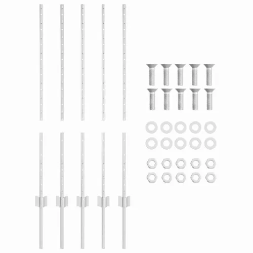  Kerítésoszlop 5 pcs Ezüst 100 cm Acél