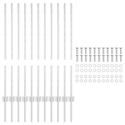 Kerítésoszlop 11 pcs Ezüst 100 cm Acél