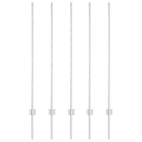  Kerítésoszlop 5 pcs Ezüst 120 cm Acél