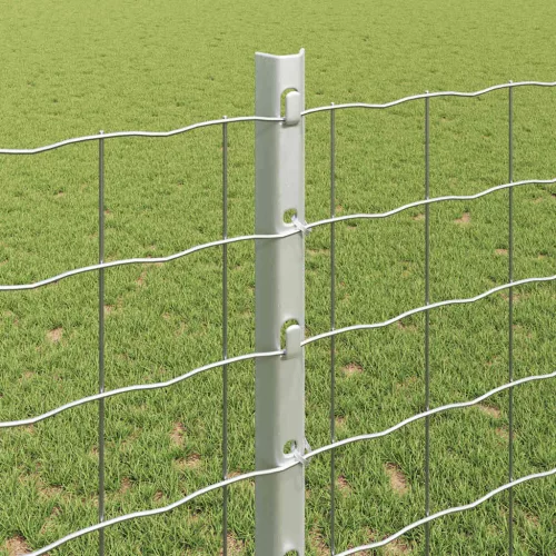  Kerítésoszlop 5 pcs Ezüst 120 cm Acél