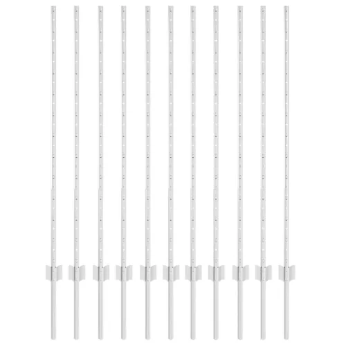  Kerítésoszlop 11 pcs Ezüst 120 cm Acél