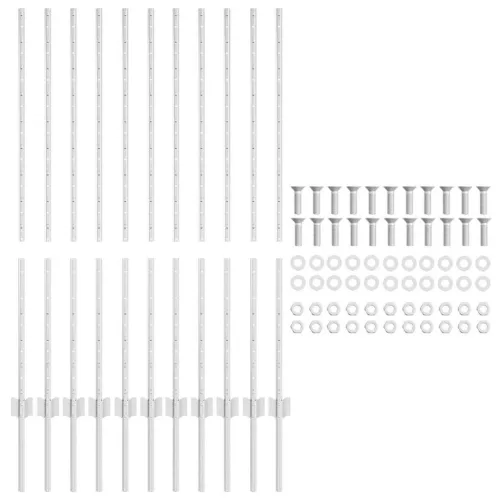 Kerítésoszlop 11 pcs Ezüst 120 cm Acél