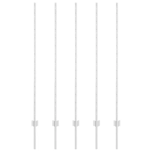 Kerítésoszlop 5 pcs Ezüst 140 cm Acél