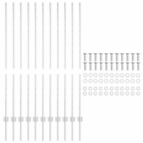  Kerítésoszlop 11 pcs Ezüst 140 cm Acél