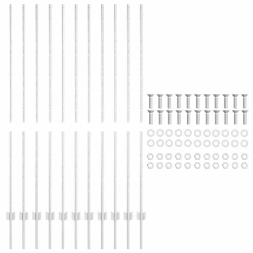  Kerítésoszlop 11 pcs Ezüst 150 cm Acél