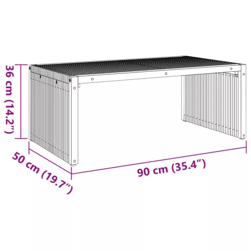  Kert Oldalasztal 90x49.7x36 cm Tömör Fa Teak