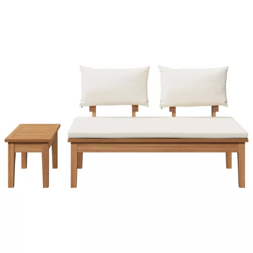  2 Darabos Kerti Pad Szett Szilárd Fa Teak