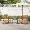  Kerti székek 2 pcs Barna 60 x 65 x 76.5 cm Tömör tíkfa