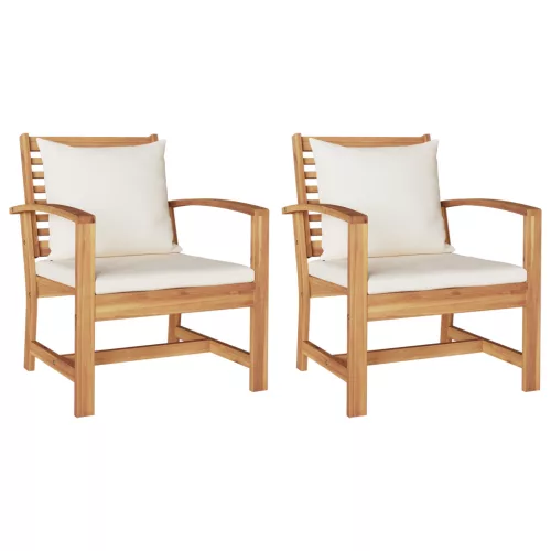  Kerti székek 2 pcs Barna 60 x 65 x 76.5 cm Tömör tíkfa