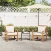  Kerti székek 2 pcs Barna 60 x 65 x 76.5 cm Tömör tíkfa