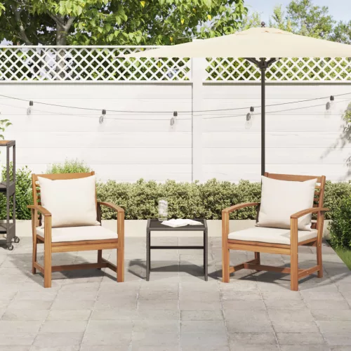  Kerti székek 2 pcs Barna 60 x 65 x 76.5 cm Tömör tíkfa