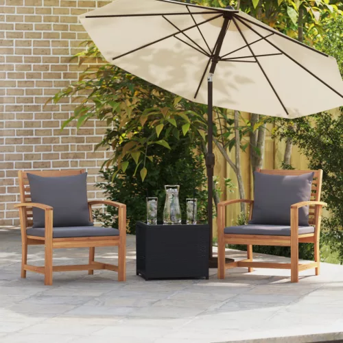  Kerti székek 2 pcs Barna 60 x 65 x 76.5 cm Tömör tíkfa