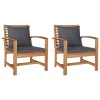  Kerti székek 2 pcs Barna 60 x 65 x 76.5 cm Tömör tíkfa