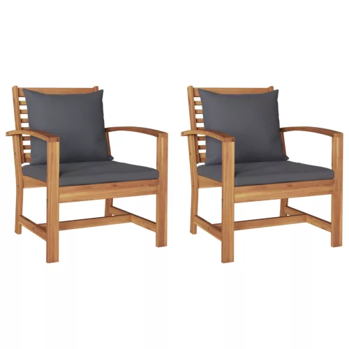  Kerti székek 2 pcs Barna 60 x 65 x 76.5 cm Tömör tíkfa