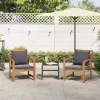  Kerti székek 2 pcs Barna 60 x 65 x 76.5 cm Tömör tíkfa