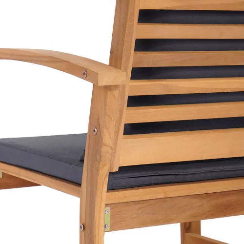  Kerti székek 2 pcs Barna 60 x 65 x 76.5 cm Tömör tíkfa