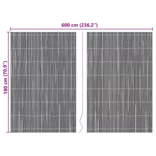  Bambusz kerítés Természetes 600 x 180 cm bambusz