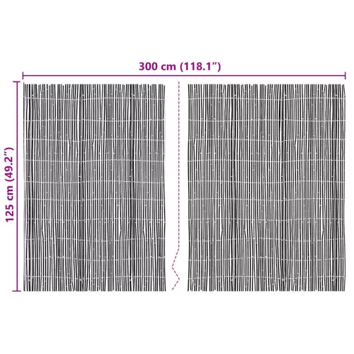  Bambusz kerítés Természetes 400 x 125 cm bambusz