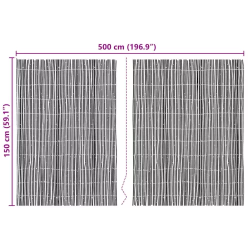  Bambusz kerítés Természetes 600 x 150 cm bambusz