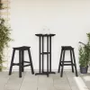  Bárszékek 2 db Fekete HDPE