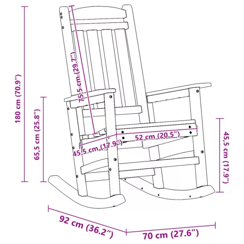  Kerti Hintaszék Tengerészkék 70x92x108 cm HDPE