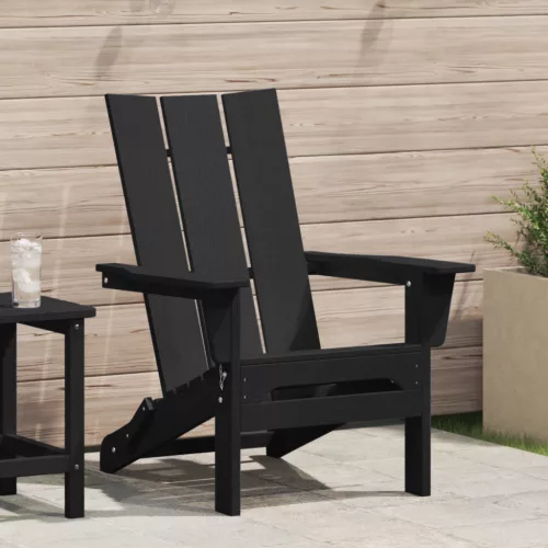  összecsukható Adirondack szék fekete 74,5x80,5x90 cm HDPE