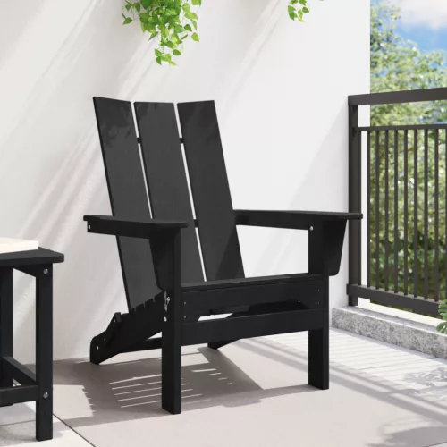  összecsukható Adirondack szék fekete 74,5x80,5x90 cm HDPE