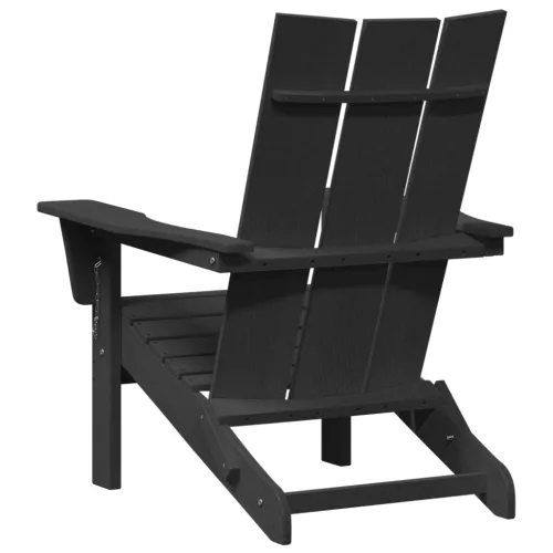  összecsukható Adirondack szék fekete 74,5x80,5x90 cm HDPE