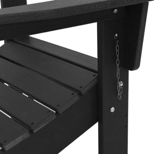  összecsukható Adirondack szék fekete 74,5x80,5x90 cm HDPE