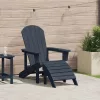  Adirondack szék lábtámasszal Tengerészkék HDPE