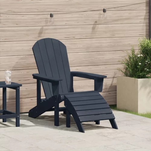  Adirondack szék lábtámasszal Tengerészkék HDPE
