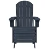  Adirondack szék lábtámasszal Tengerészkék HDPE