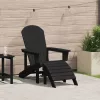  Adirondack szék lábpihentetővel fekete HDPE